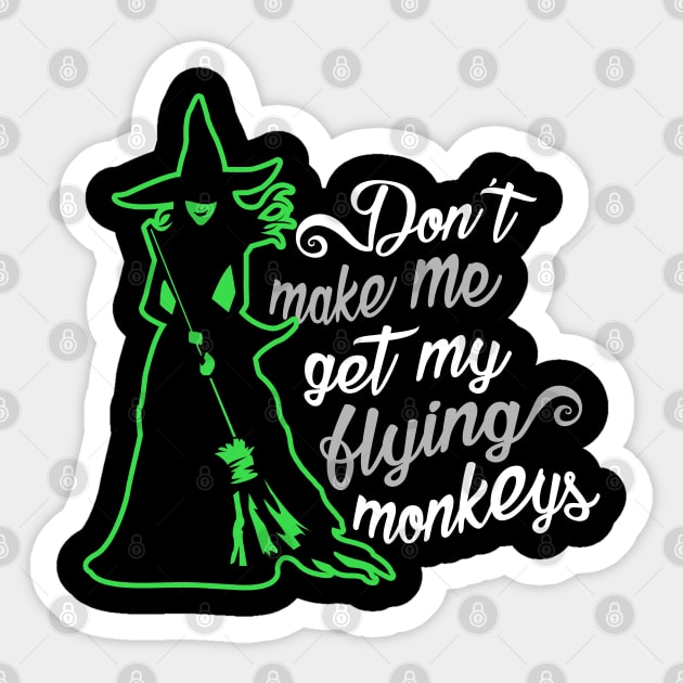 Wicked Witch Flying Monkeys Sticker by KsuAnn